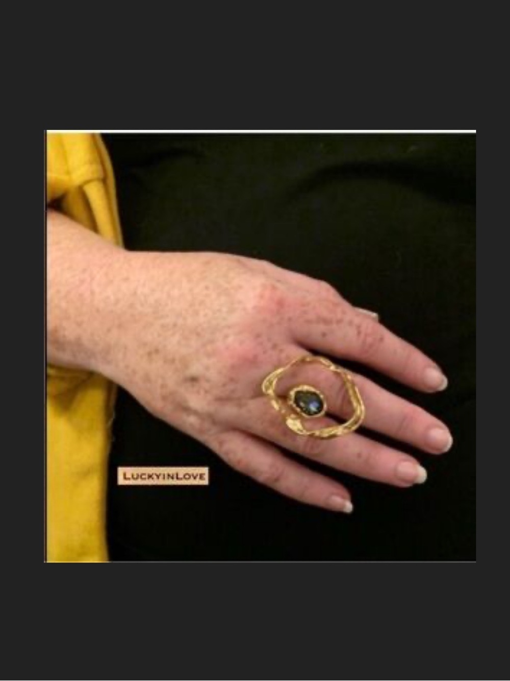 Alexis Bittar Crumpled Orbit Stone Ring New